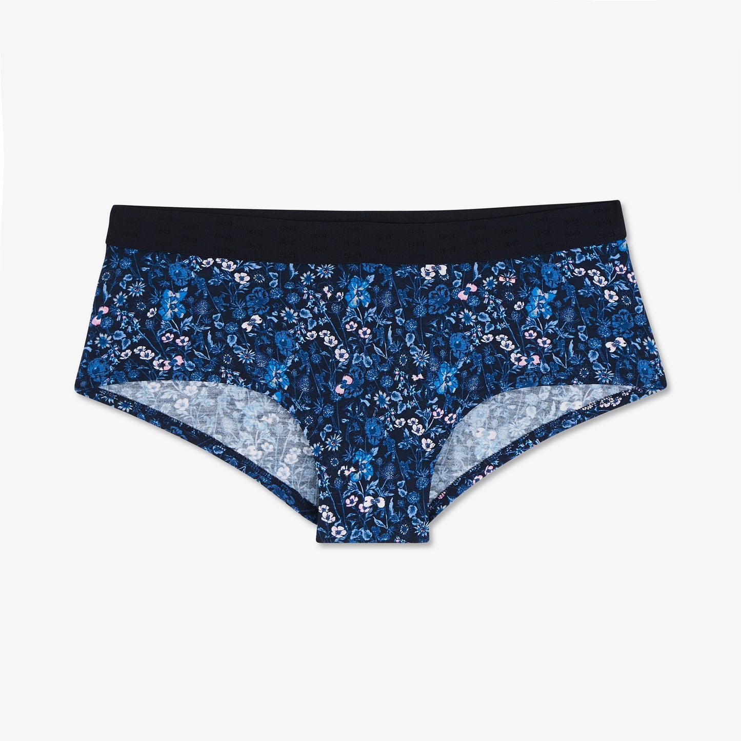 Shorty imprimé fleuri bleu foncé