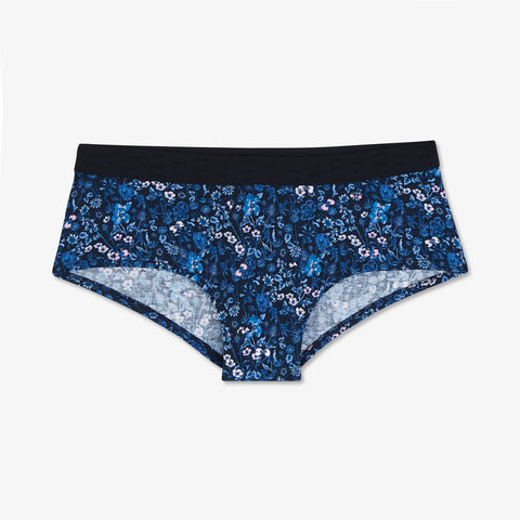 Shorty imprimé fleuri bleu foncé - Image 1