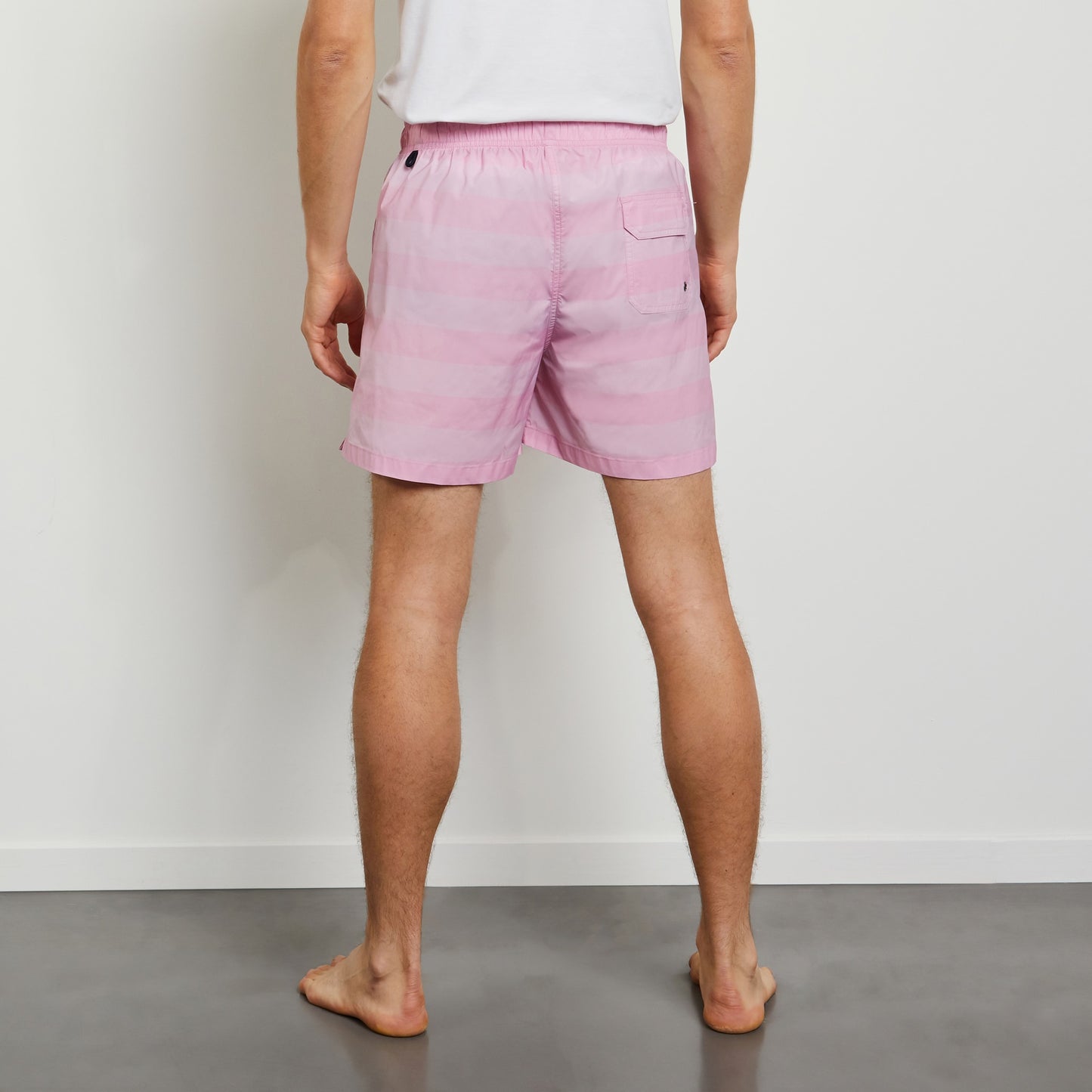 Short de bain à rayures rose