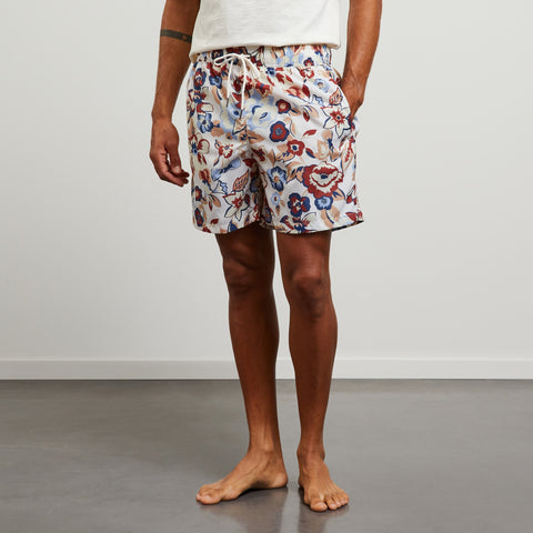 Short de bain blanc imprimé fleurs exclusif - Image 1