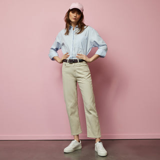 Pantalon écru en denim coupe 7/8ème