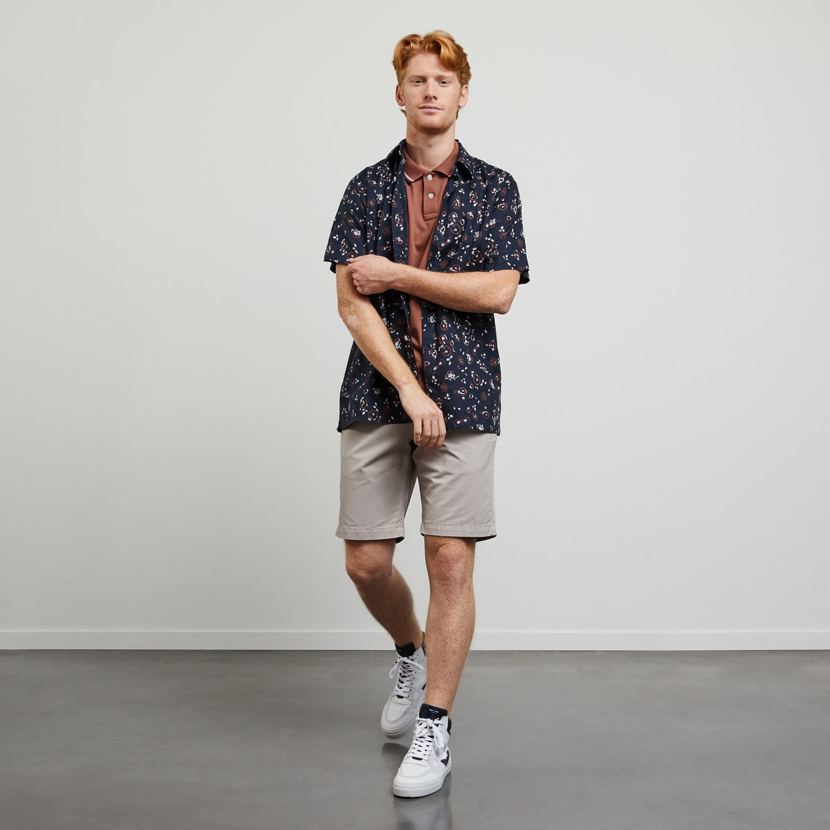 Linen blouse with an exclusive floral print