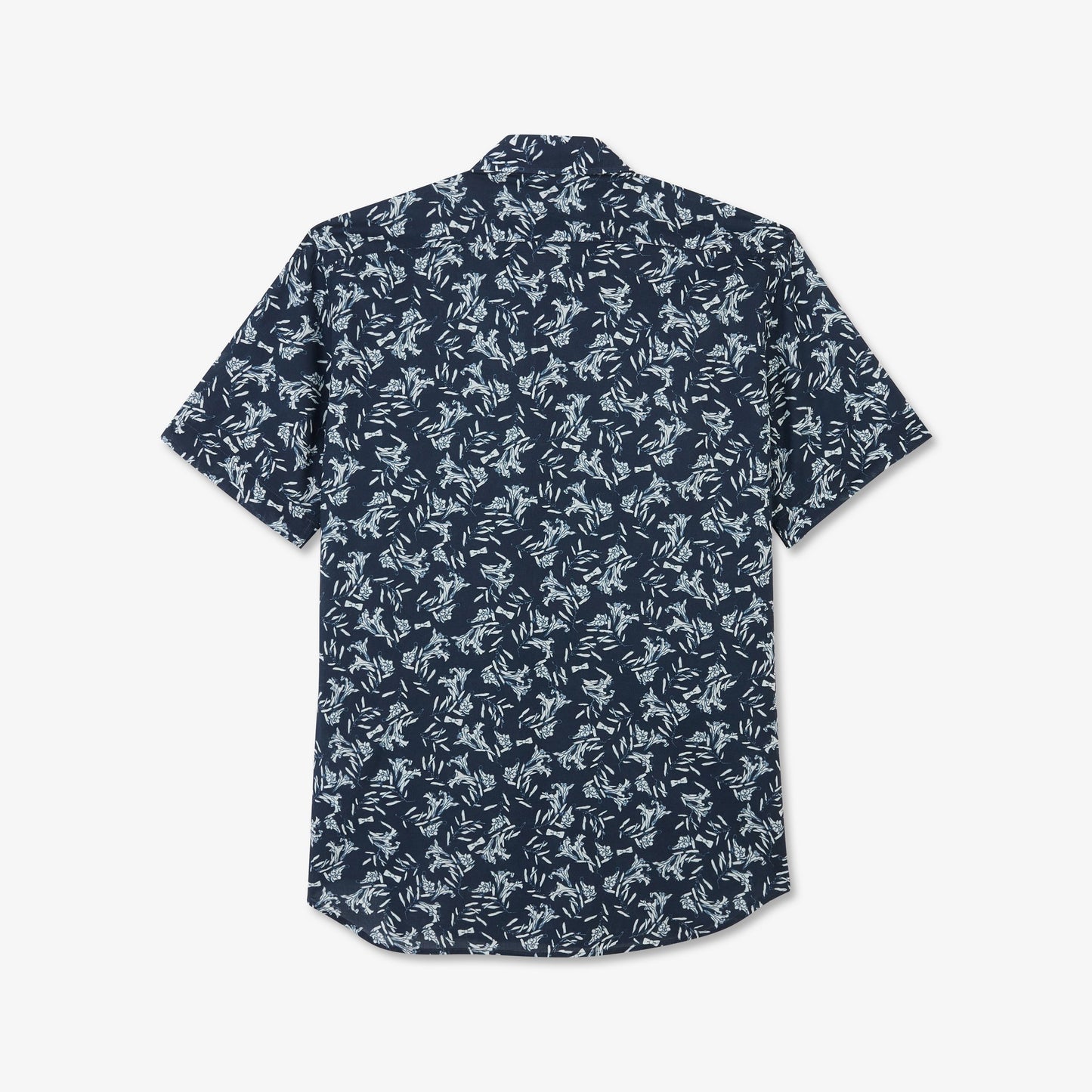 Chemisette bleu marine en coton imprimé exclusif fleuri