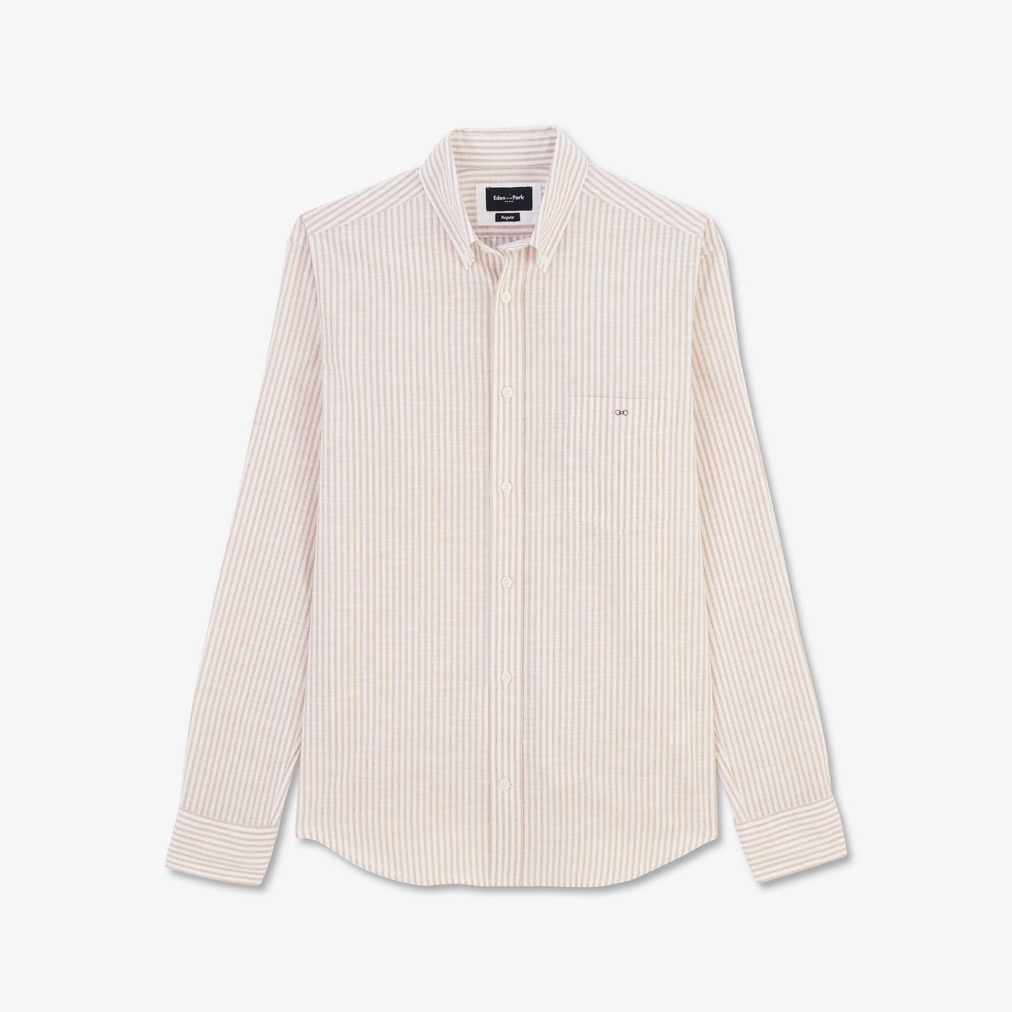 Striped beige cotton shirt