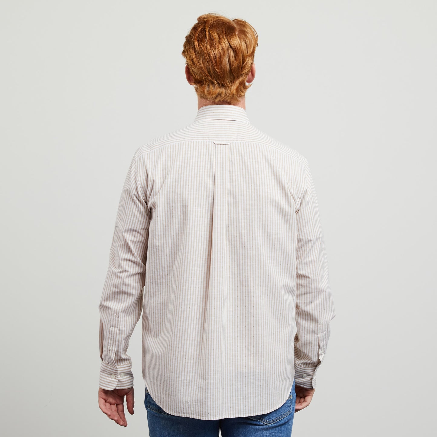 Striped beige cotton shirt