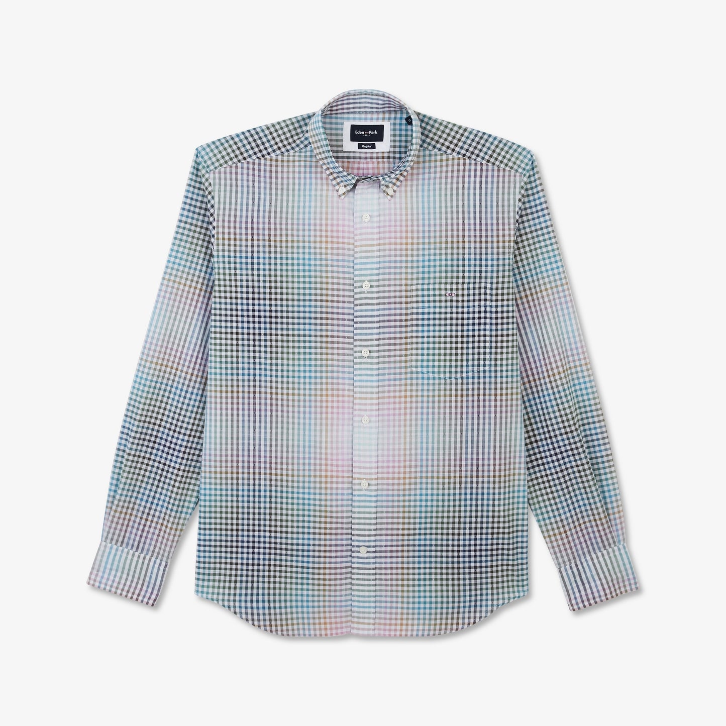 Chemise à carreaux tie and dye multicolore