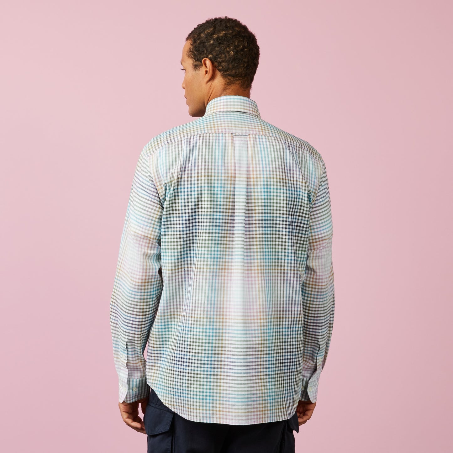 Chemise à carreaux tie and dye multicolore