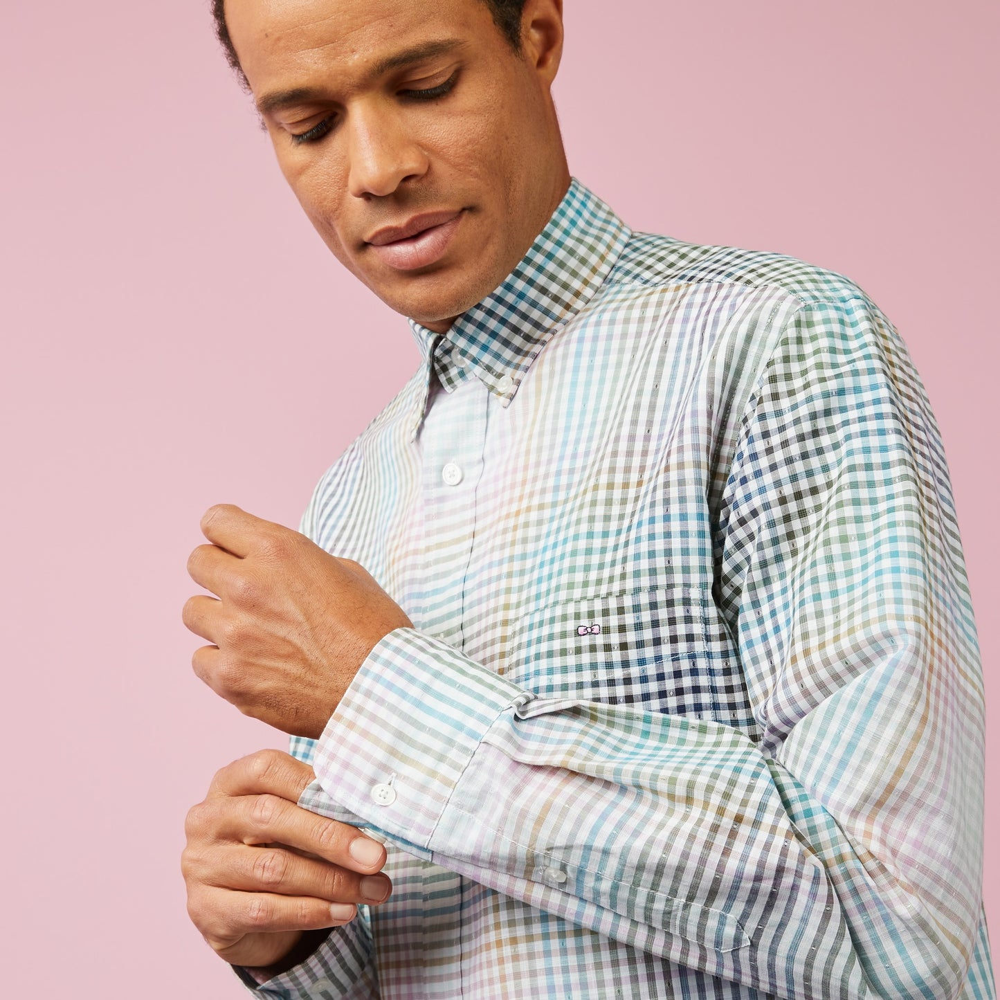 Chemise à carreaux tie and dye multicolore