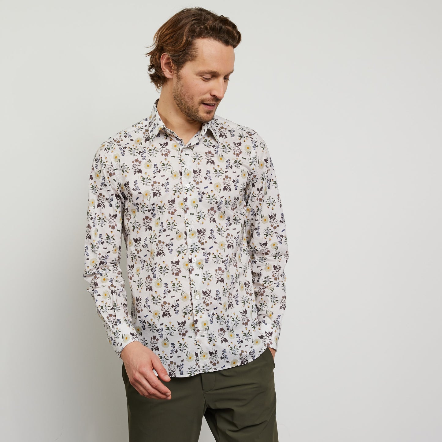 Chemise slim fit à imprimé fleuri