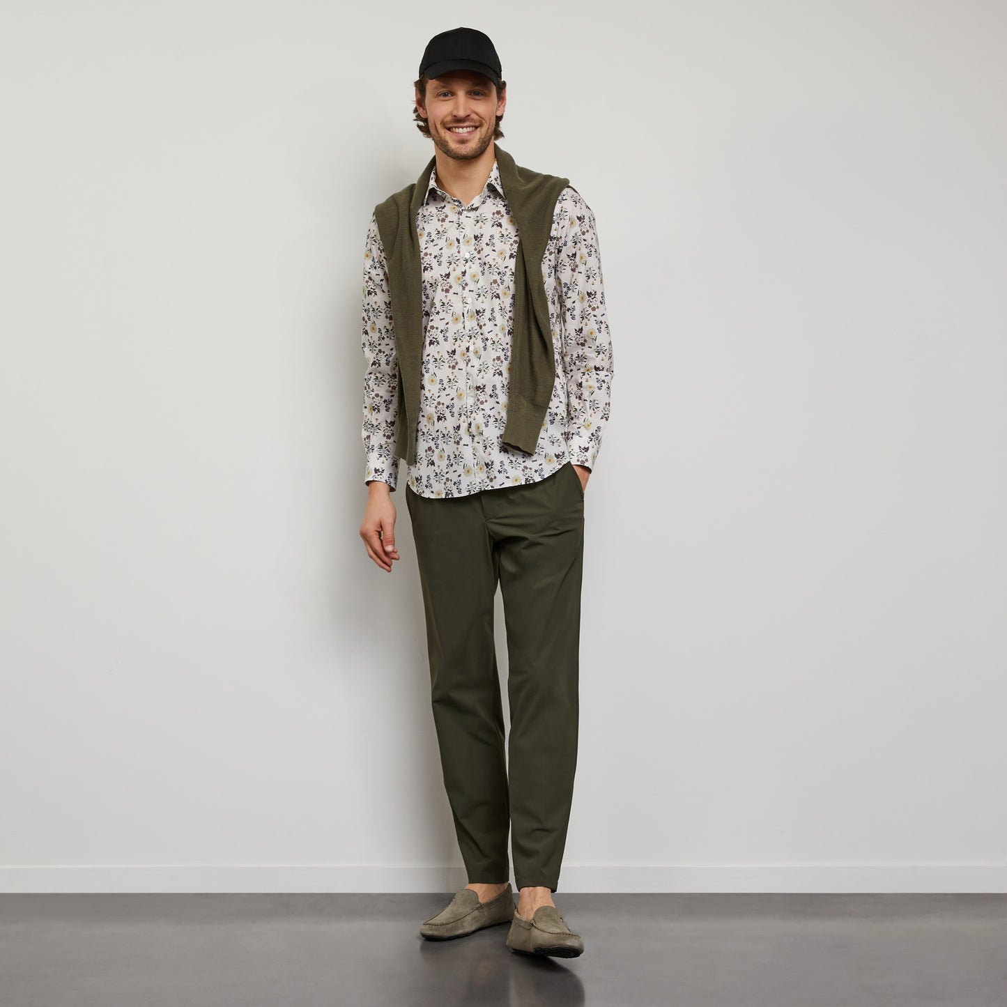Chemise slim fit à imprimé fleuri