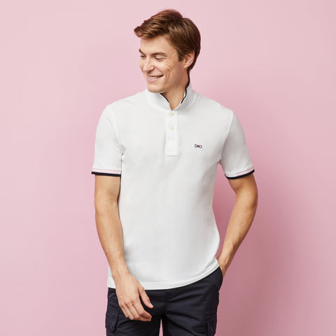 White polo with contrasting trims - Image 1