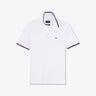 White polo with contrasting trims