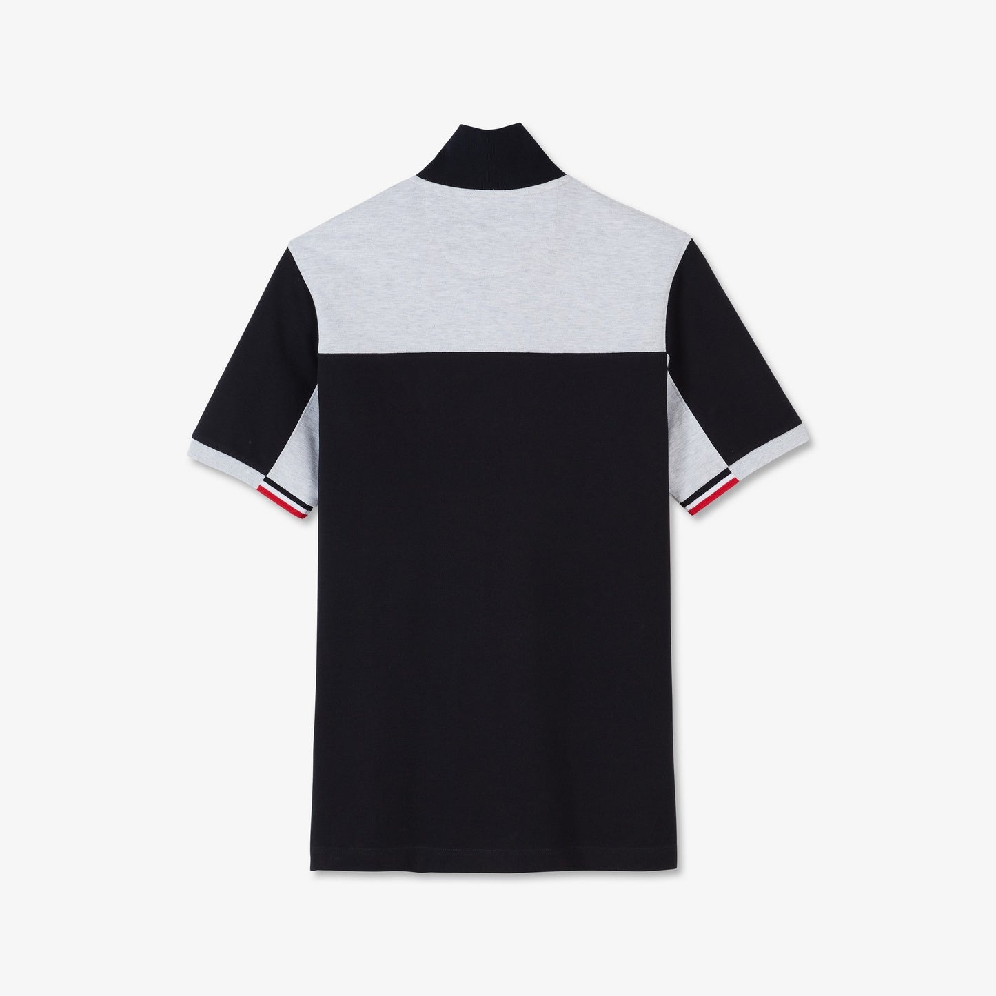 Polo color-block gris en coton piqué