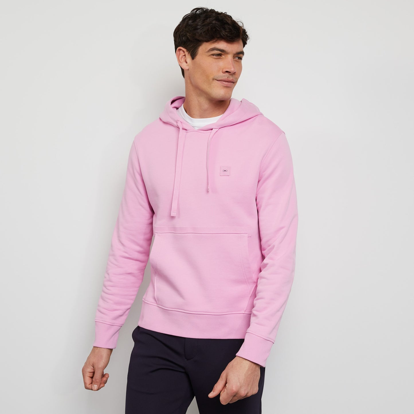 Plain pink sweatshirt with hood