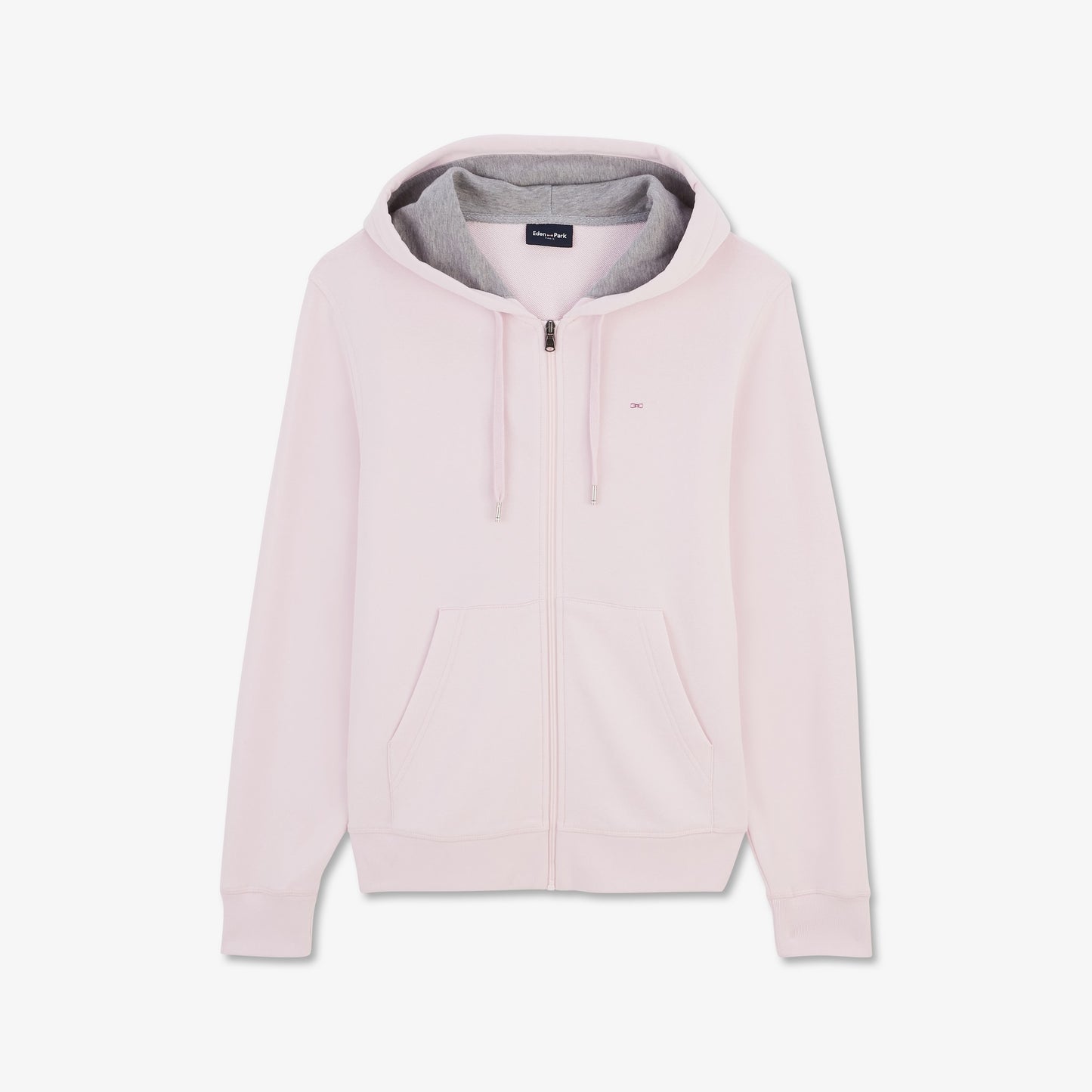 Light pink zipped sweatshirt with hood