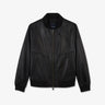 Blouson zippé en cuir noir