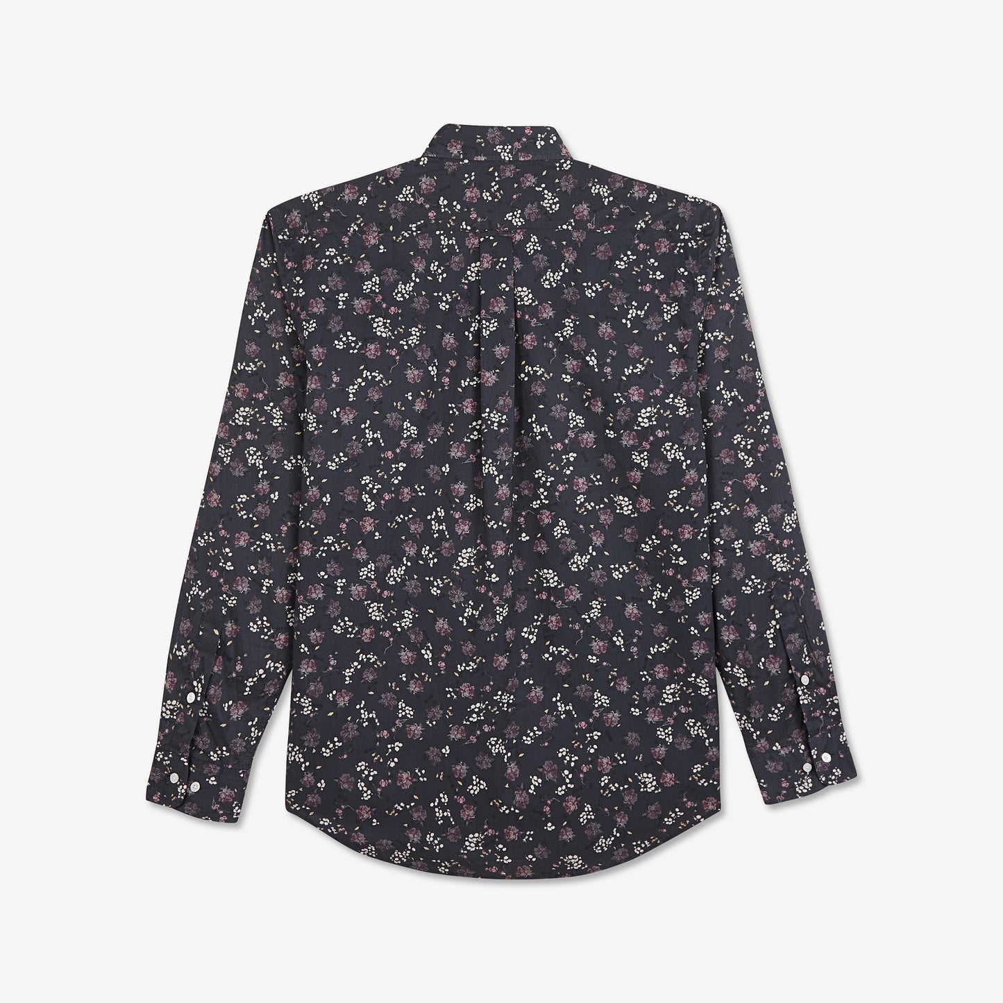 Navy blue shirt in premium cotton with floral pattern