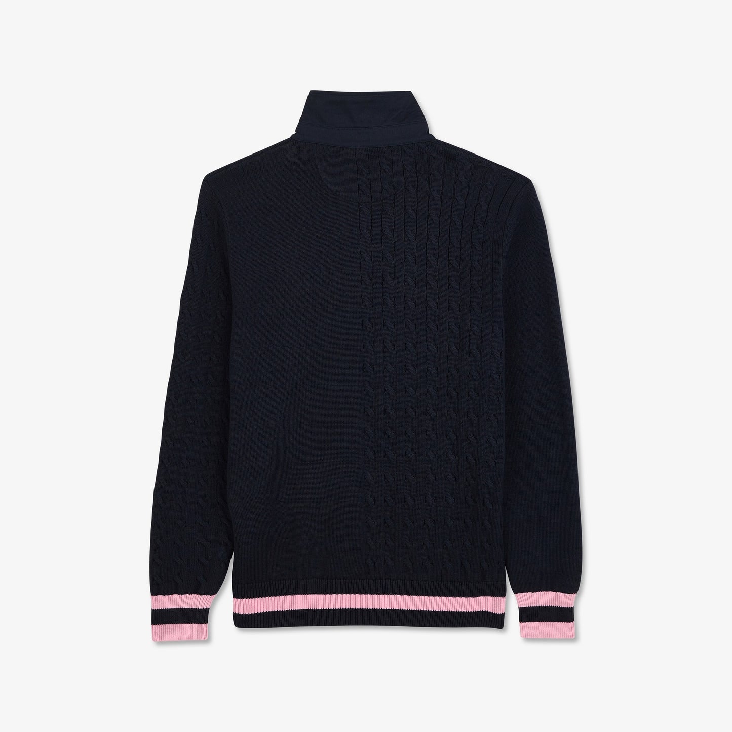 Pull marine à col maillot en coton avec torsades