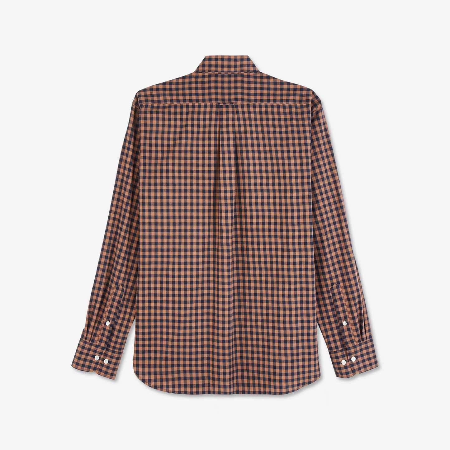 Brown checked shirt in cotton