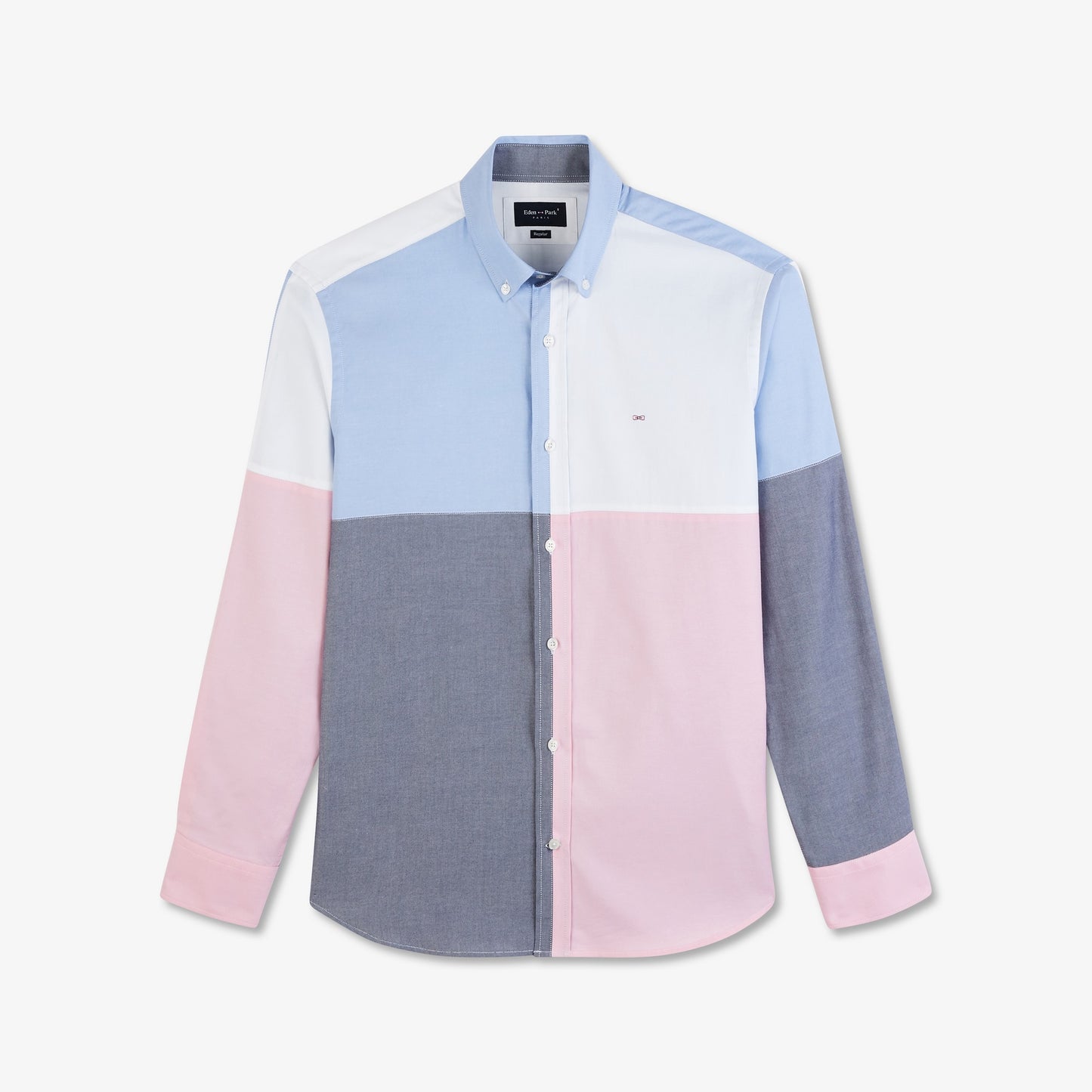 Chemise color-block en coton Oxford