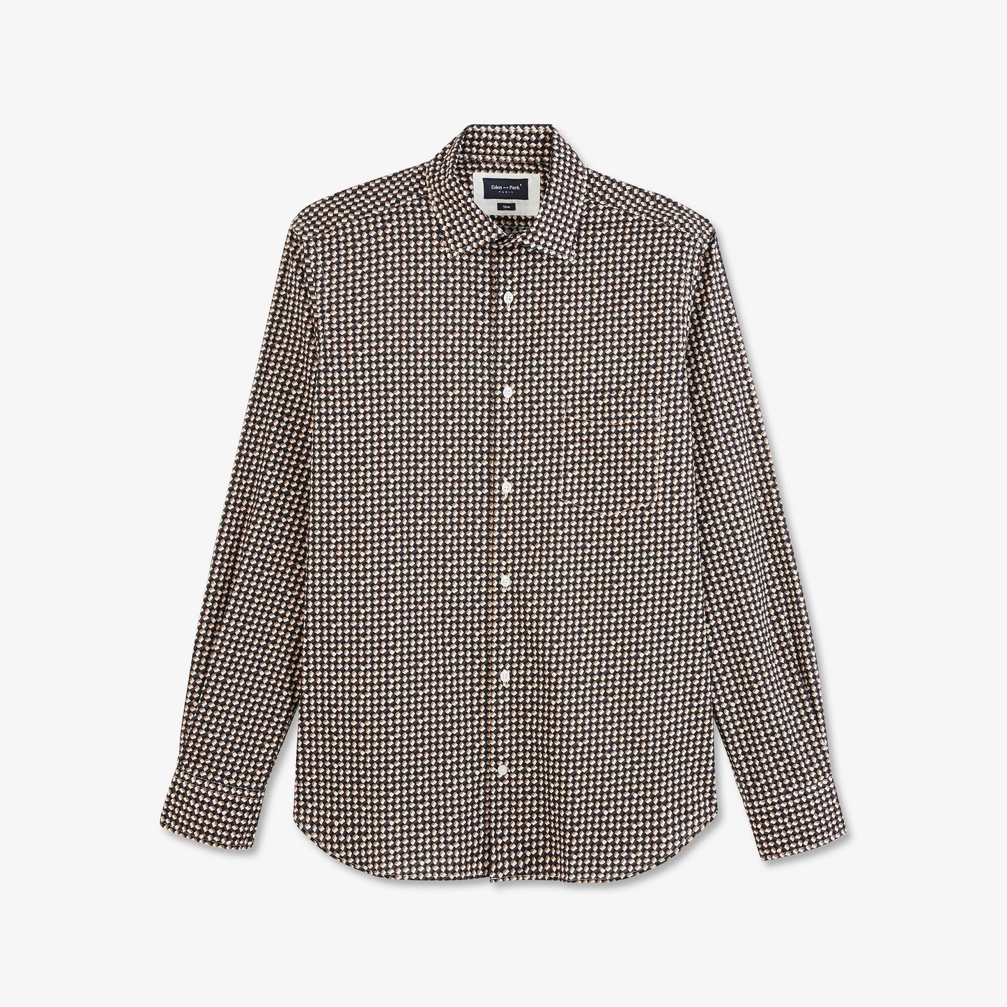 Chemise marron à motif rétro