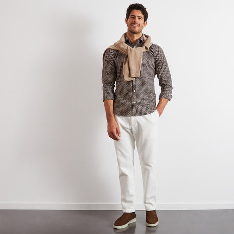 Chemise marron à motif rétro - Image 3