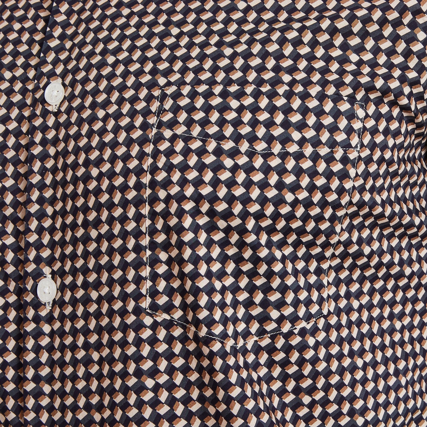 Chemise marron à motif rétro