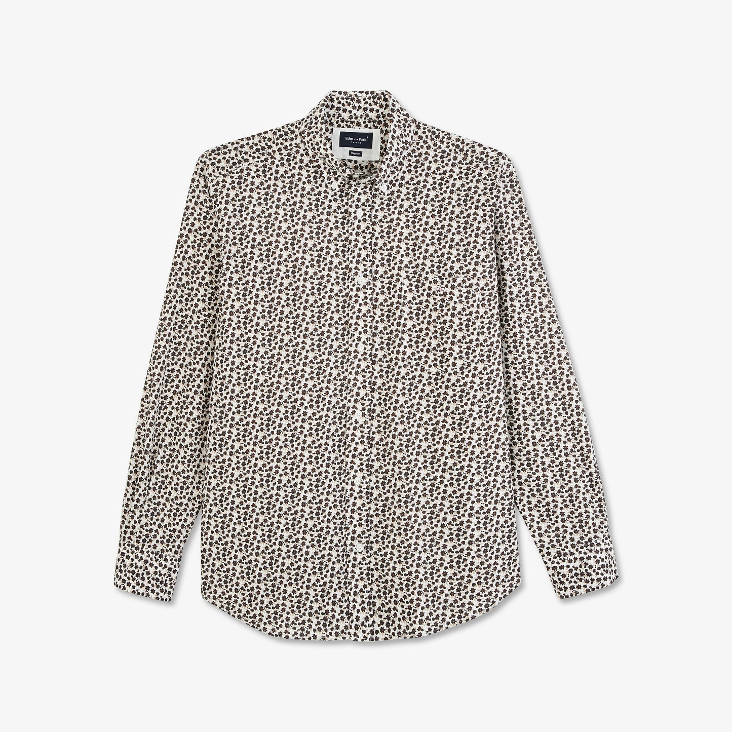 Chemise popeline à motif fleurs automnales
