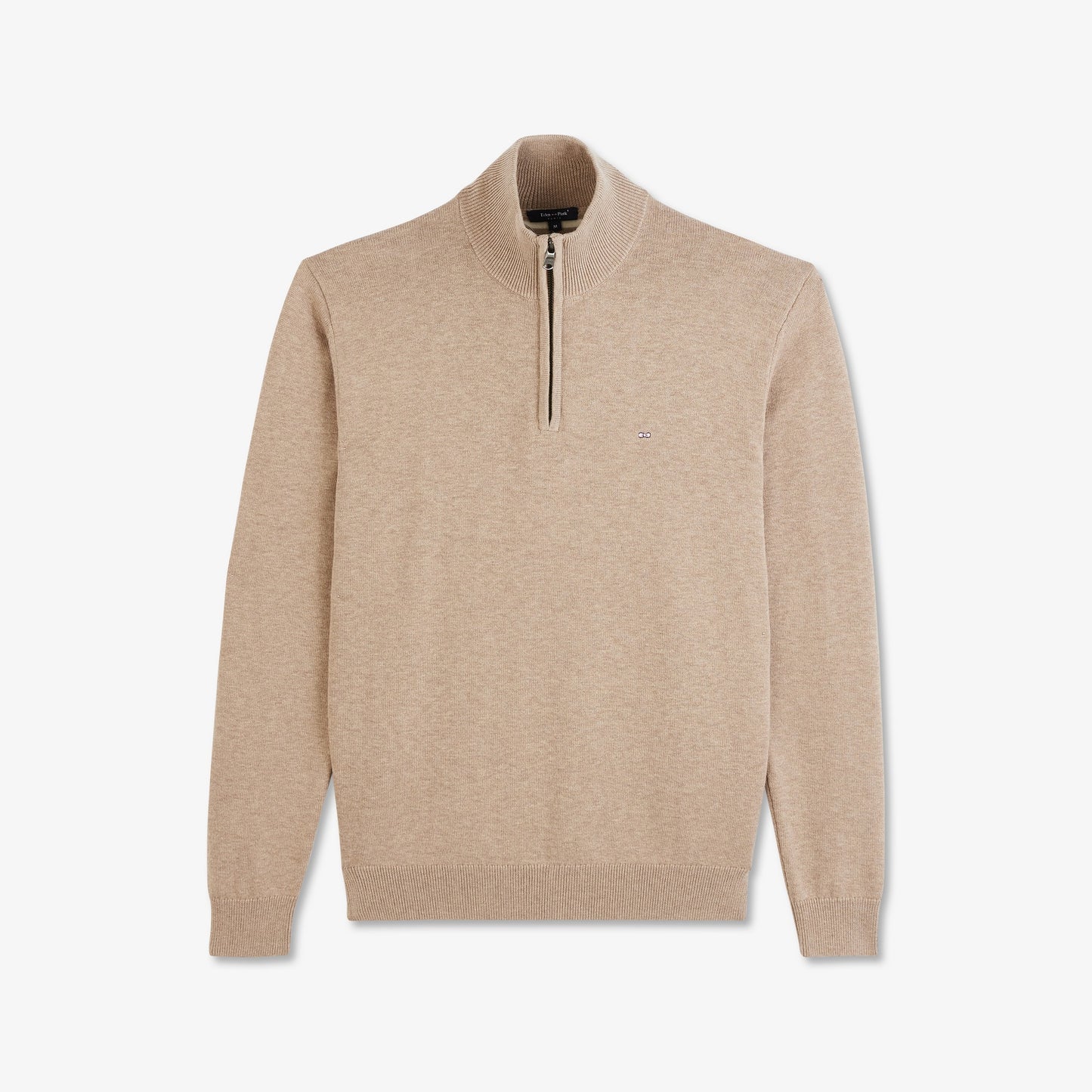 Cable knit jumper with trucker collar