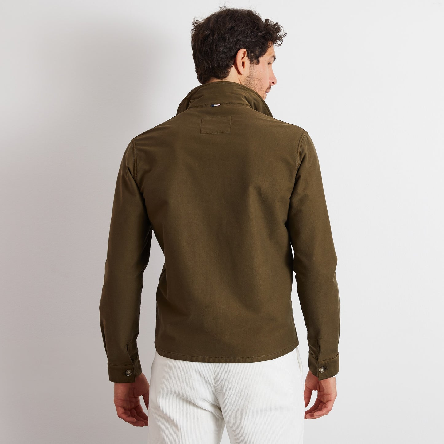 Khaki twill overshirt