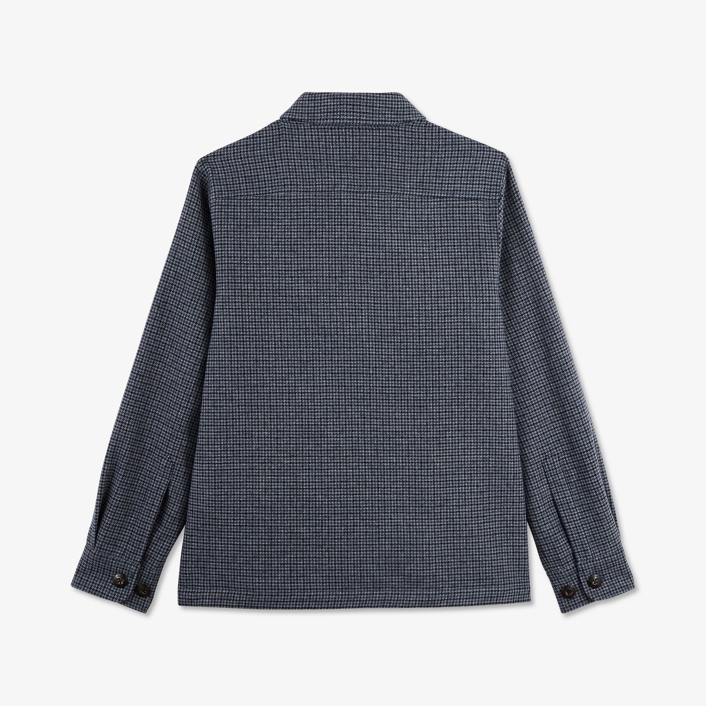 Blue overshirt with houndstooth motif